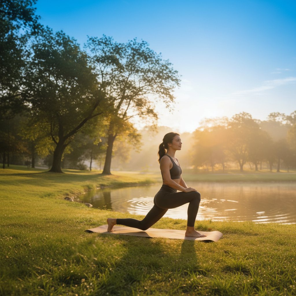 Person hiking outdoors while listening with Simulisten
